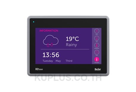 X2 base 7 : TFT-LCD touch screen 800 x 480 pixel (16:9)  200 MB application memory