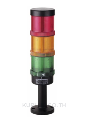 Werma 71 Series Red/Green/Yellow Signal Tower, 3 Lights, 24 V, Tube-mounted