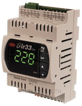 Carel DN33 On/Off Temperature Controller, 110 x 70mm, NTC, PT100, PTC Input, 24 V ac, 30 V dc Supply