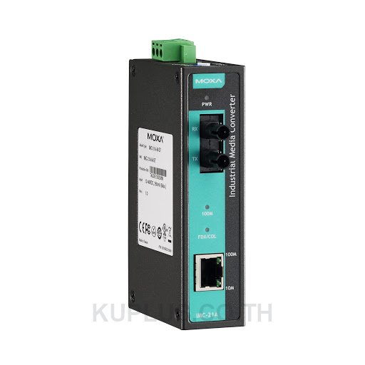 Industrial 10/100BaseT(X) to 100BaseFX media converter, single mode, SC connector, -10 to 60 Â°C