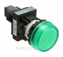 Indicator M22N flat etched, cap color green, LED green, LED voltage 24 VDC