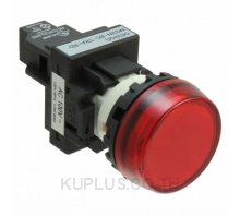 Indicator M22N flat etched, cap color red, LED red, LED voltage 24 VDC