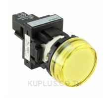 Indicator M22N flat etched, cap color yellow, LED yellow, LED voltage 24 VDC