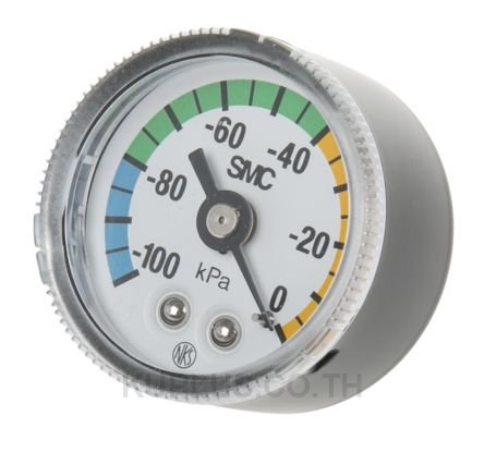 SMC GZ46-K-02 Analogue Positive Pressure Gauge Back Entry 0kPa, Connection Size R 1/4, R 1/8