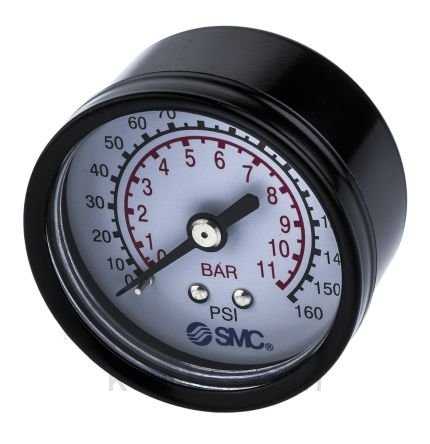 SMC 5K4-10 Analogue Positive Pressure Gauge Back Entry 10bar, Connection Size R 1/4