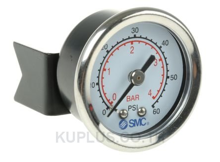SMC 4K84P Analogue Positive Pressure Gauge Back Entry 4bar, Connection Size R 1/8