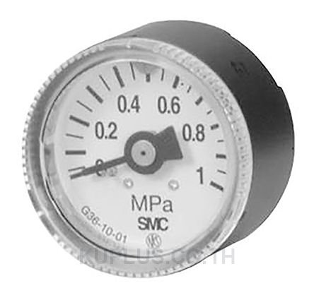 SMC G36-P10-01-X30 Analogue Positive Pressure Gauge Back Side 1Mpa, Connection Size R 1/8
