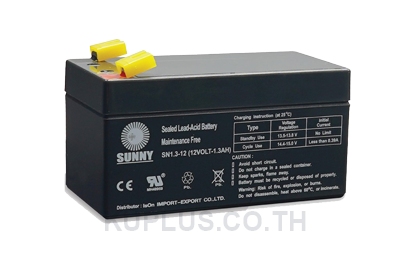 แบตเตอรี่แห้ง Sunny รุ่น SN 1.3 - 12, ขนาด 12V-1.3AH.