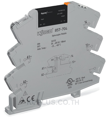857-704 Solid-state relay module; Nominal input voltage: 24 VDC WAGO