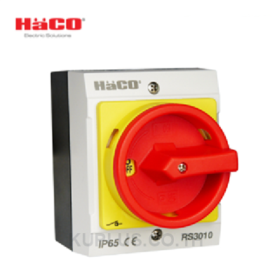 HACO สวิตช์ควบคุม เปิด-ปิด หมุนด้วยมือ On-Off Selector Switch IP65 3P รุ่น RS3010 