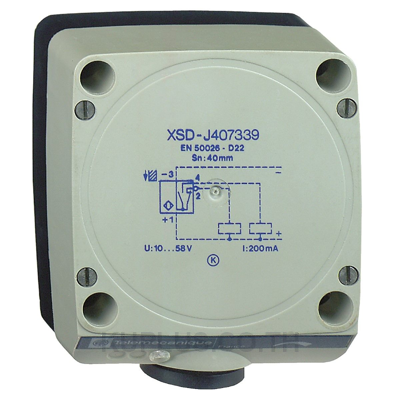Inductive proximity sensors XS, inductive sensor XSD 80x80x40, plastic, Sn60mm, 24 VDC, terminals