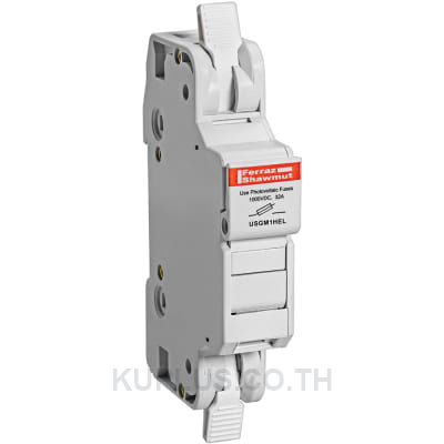 Mersen USGM1HEL Fuseholder,Midget,UltraSafe, 1P,750VAC,1000VDC,SCCR 200kA AC/100DC,30A,Clamp-On