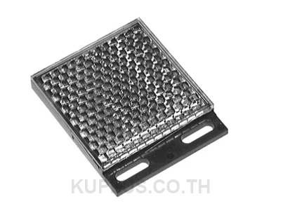 REF-H50 Reflector, rectangular 51 mm x 61 mm, mounting holes, fixing strap