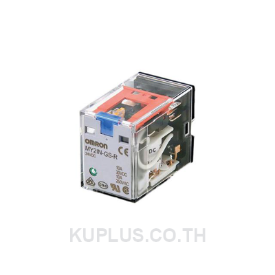 MY2N-GS-R DC24 Relay, plug-in, 8-pin, DPDT, 10 A, mechanical indicator, 24 VDC