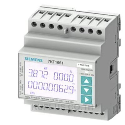 SENTRON, measuring device, 7KT PAC1600, LCD, L-L: 400 V, L-N: 230 V, 5 A, strd rail instr., 3-phase, S0 + MID, apparent/ active/reactive energy, self-powered, screw terminals