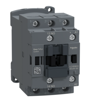 LC1E0910BD Contactor,Easy TeSys Control,LC1E,3P(3NO),AC-3/AC-3e,<=440V,9A,24V DC coil,1 NO auxiliary contact