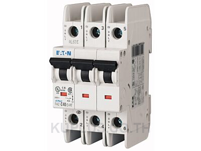 Eaton  FAZ-D10/3-RT Circuit Breaker; FAZ; D-Curve; 3-Pole; 10A; UL489; 240VAC