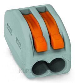 CLASSIC Splicing Connector; for all conductor types; max. 4 mm²; 2-conductor; with levers; gray housing; Surrounding air temperature: max 40°C; 2,50 mm²; gray