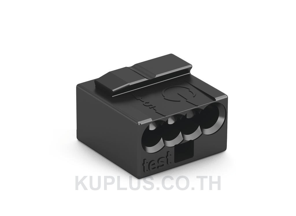 MICRO PUSH WIRE® connector for junction boxes; for solid conductors; 0.8 mm Ø; 4-conductor; dark gray housing; light gray cover; Surrounding air temperature: max 60°C; 0,80 mm²; dark gray